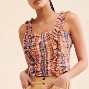 Antropologie Verb by Pallavi Singhee Ruffled Smocked Top Size XSmall